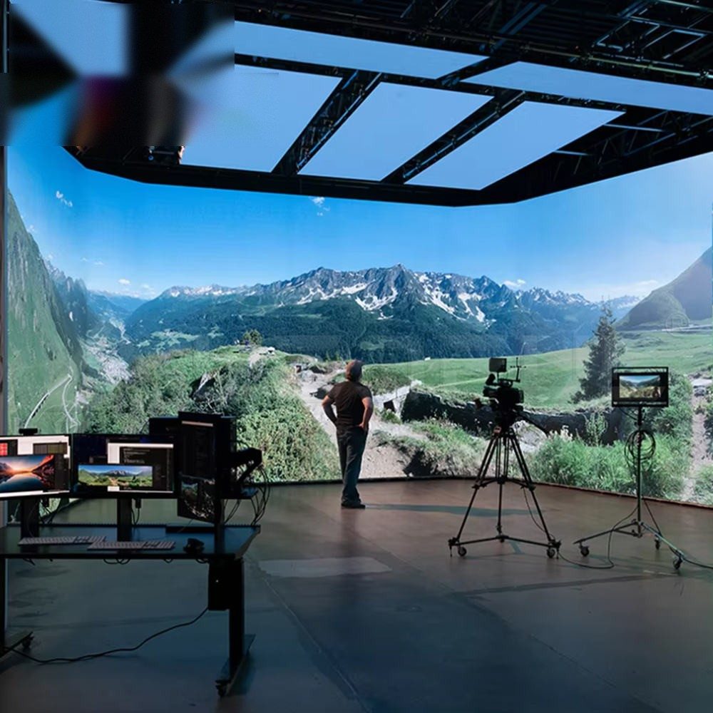 XR virtual production studio wall