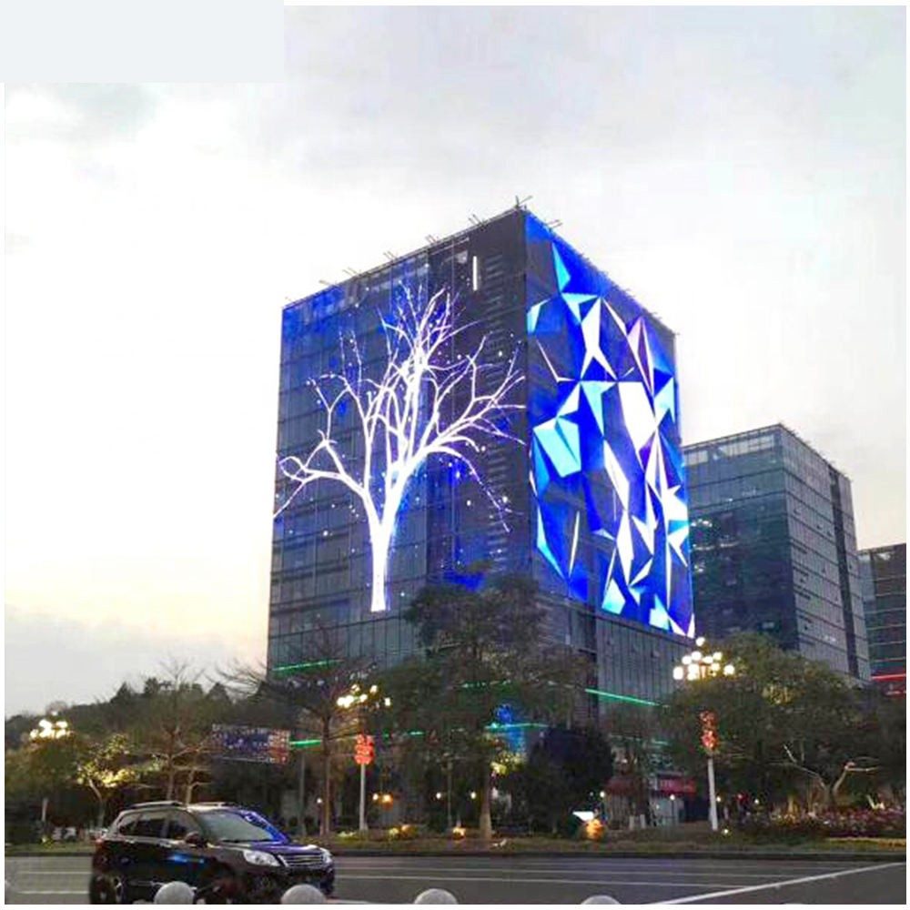Transparent LED glass facade screen